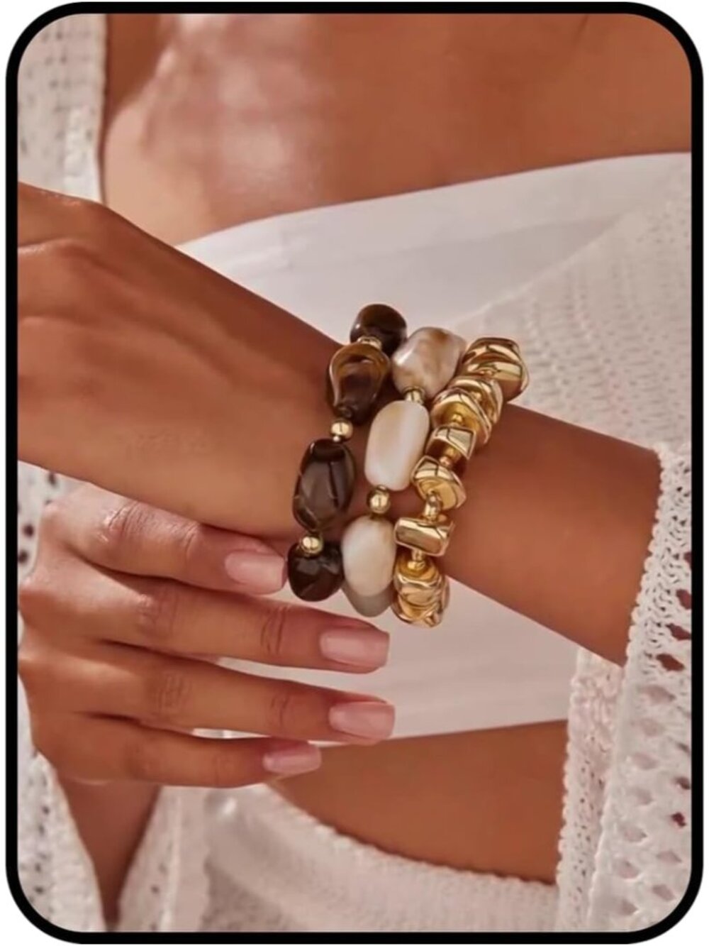 Adjustable Chunky Gold Bracelet Set - Dainty Boho Style for Unique Fashionistas